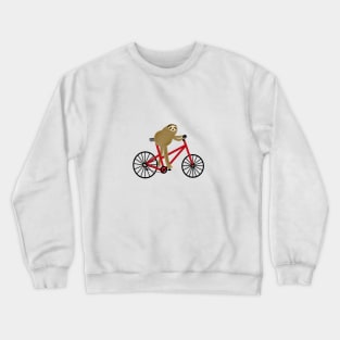 Sloth Riding A Red Bicycle Crewneck Sweatshirt